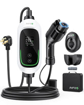 INFGO Level 2 EV Charger front view with LCD display for real-time data.