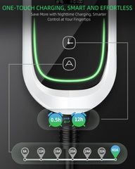 INFGO Level 2 EV Charger connected to a NEMA 14-50 outlet at home.