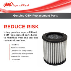Close-up of Ingersoll Rand OEM air filter element showing filtration media.