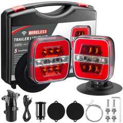 inhtgeas wireless trailer lights securely mounted on a steel plate for flexible trailer mounting
