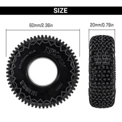INJORA S5 60x20mm on rocky terrain, improved traction.
