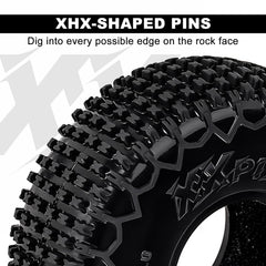 INJORA S5 60x20mm XHX pin tire, side view, delivers strong grip on varied terrain.
