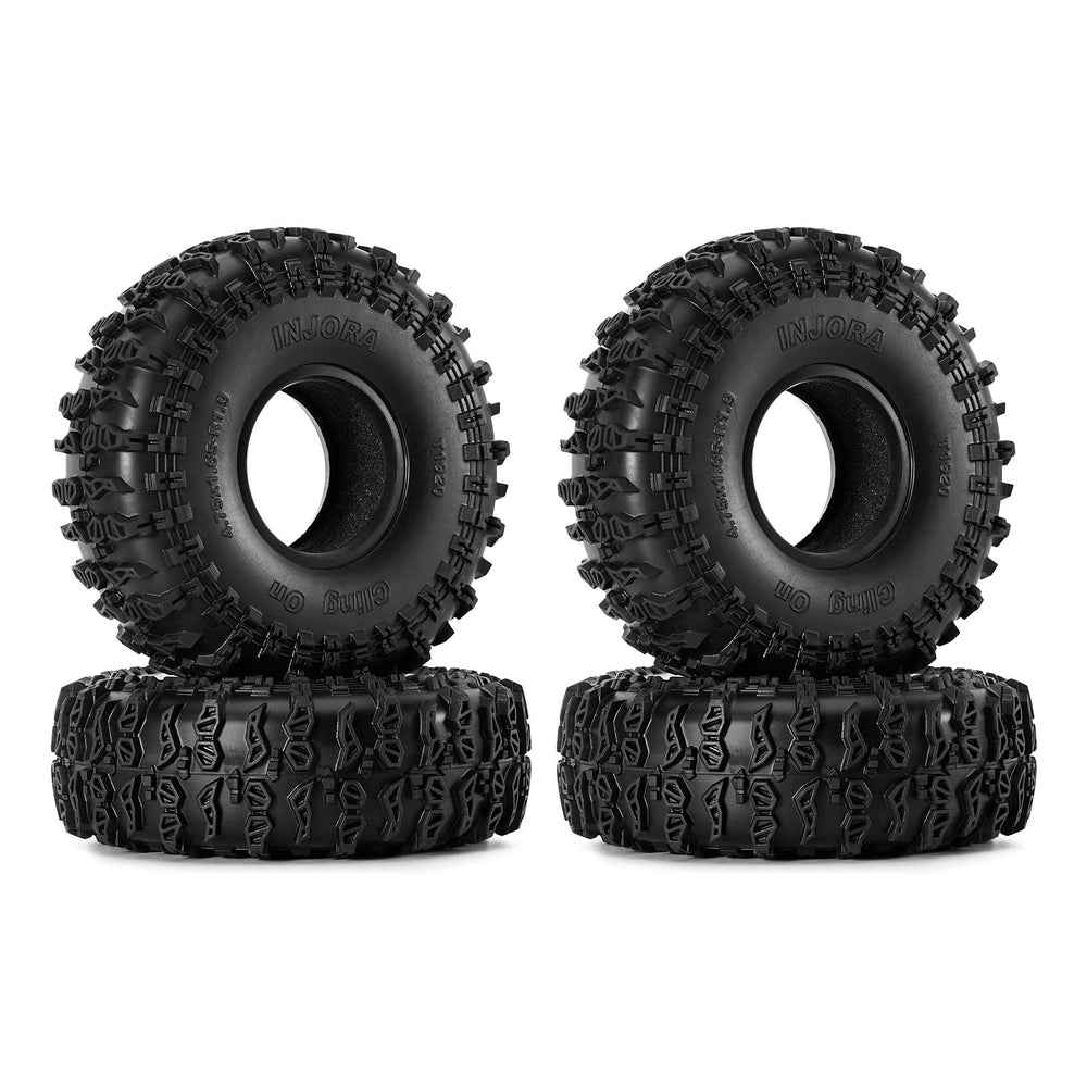 INJORA S5 tread pattern close-up showing aggressive grip for all terrains.