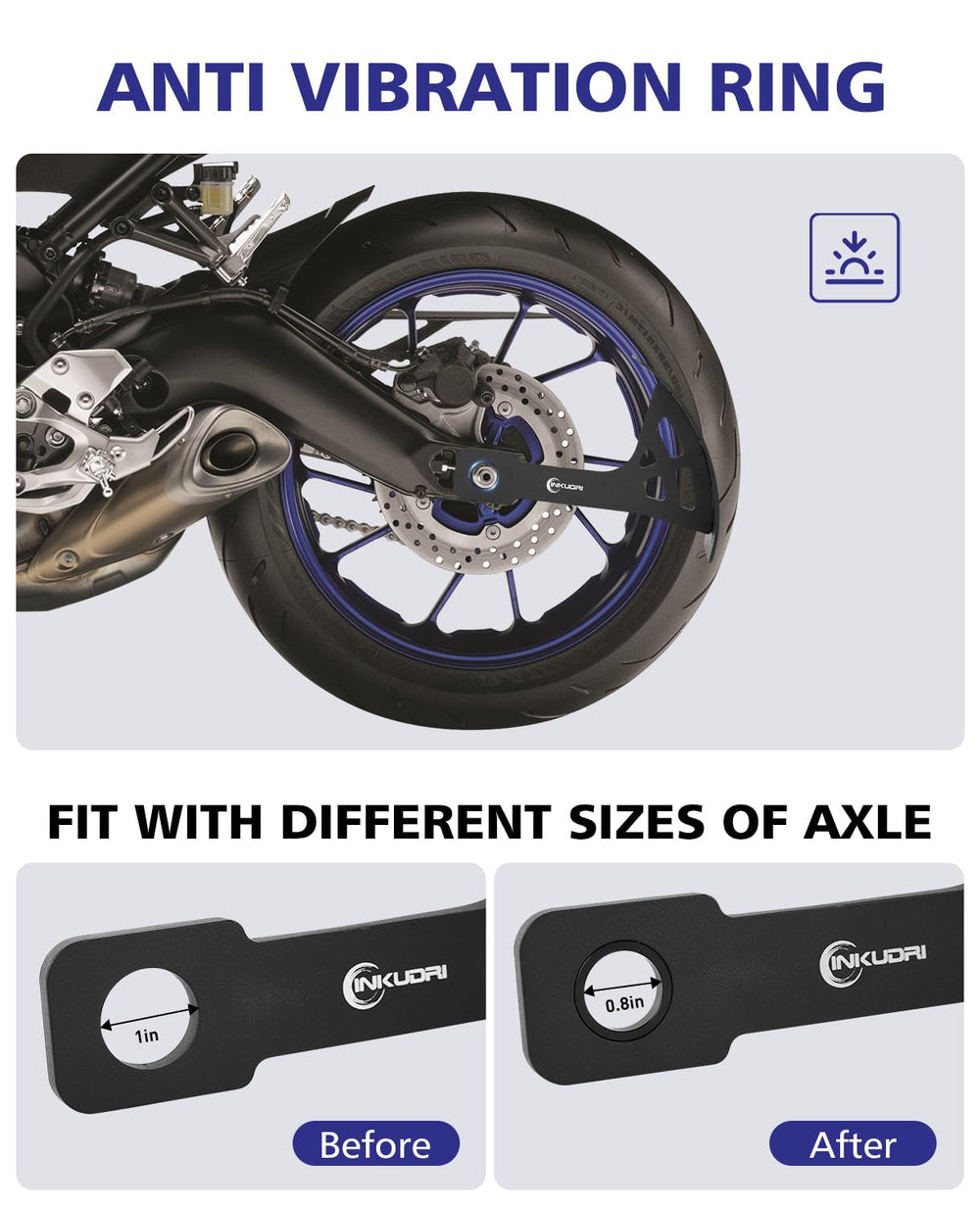 INKUDRI anti-vibration ring reduces plate bracket vibration on 0.8-inch axles.