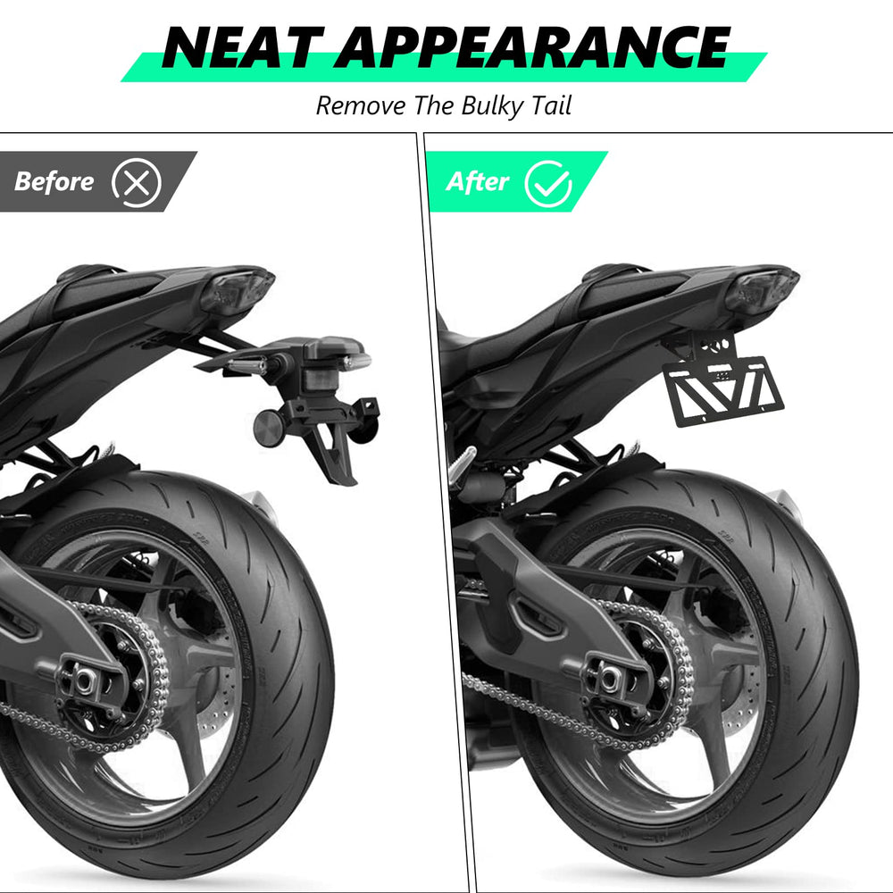 INKUDRI Ninja 500 SE tail tidy close-up revealing slim profile