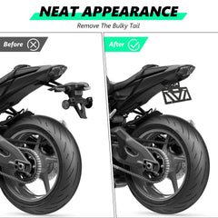 INKUDRI Ninja 500 SE tail tidy close-up revealing slim profile