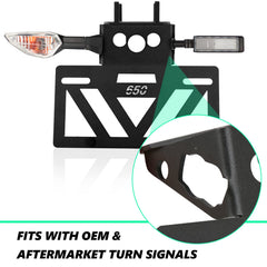 INKUDRI Ninja 650 tail tidy side profile enhances aerodynamics.