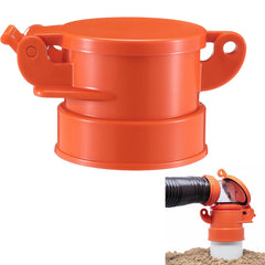 Innconee 4-inch orange RV sewer cap with pedal operation for hands-free opening