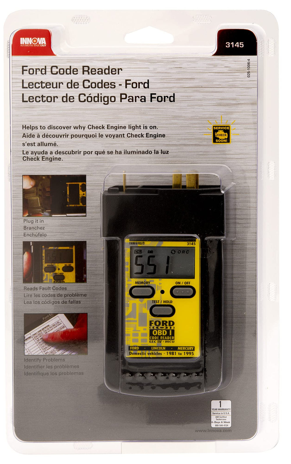 Innova Ford Digital Code Reader memory feature preserves codes after unplugging