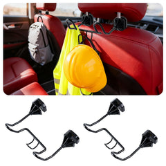InnovTools triple-hook hard hat holder on a truck seat back keeps helmets organized
