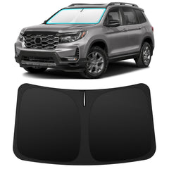 INSAUTO custom-fit sun shade on Honda Passport front window for precise coverage