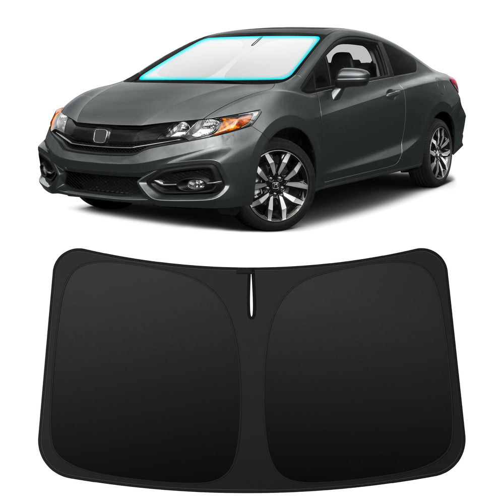 INSAUTO custom-fit windshield sun shade for Honda Civic 2012-2015 provides full coverage and glare reduction.