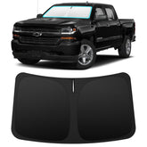 INSAUTO custom-fit windshield sunshade front window cover reduces heat in Silverado and Sierra.