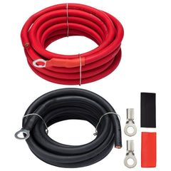 InstallGear 5-gauge 10ft inverter cables in red and black for durable power transfer.