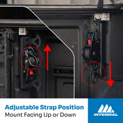 Integral Straps keeper end fitting ensures secure tie-downs