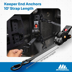 Integral Straps powder-coated black finish resists rust and wear.