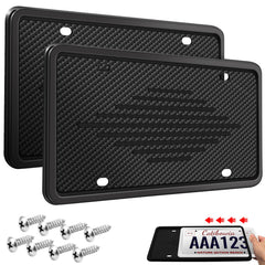 Intermerge license frame 2-pack installed on car for a clean, unobstructed plate.