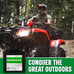 Interstate YIX30L-BS in-ride on a motorcycle illustrates dependable powersport power