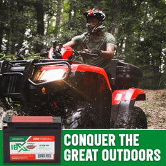 Interstate Batteries YT4B-BS mounted on a motorcycle demonstrates quick powering
