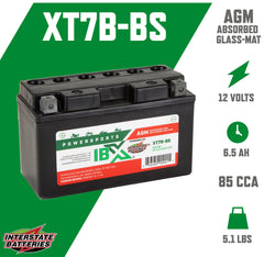 Interstate Batteries YT7B-BS spillproof design for secure mounting.