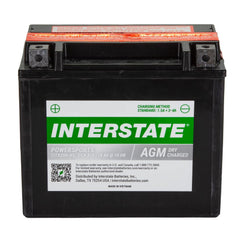 Interstate YTX20H-BS compatibility guide visual helps verify fits for motorcycles and ATVs.