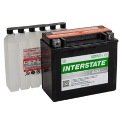 Interstate YTX20H-BS no-pour acid-pack image demonstrates maintenance-free setup.