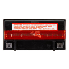 Interstate YTX20H-BS vibration-resistant build image shows long life on rough trails.