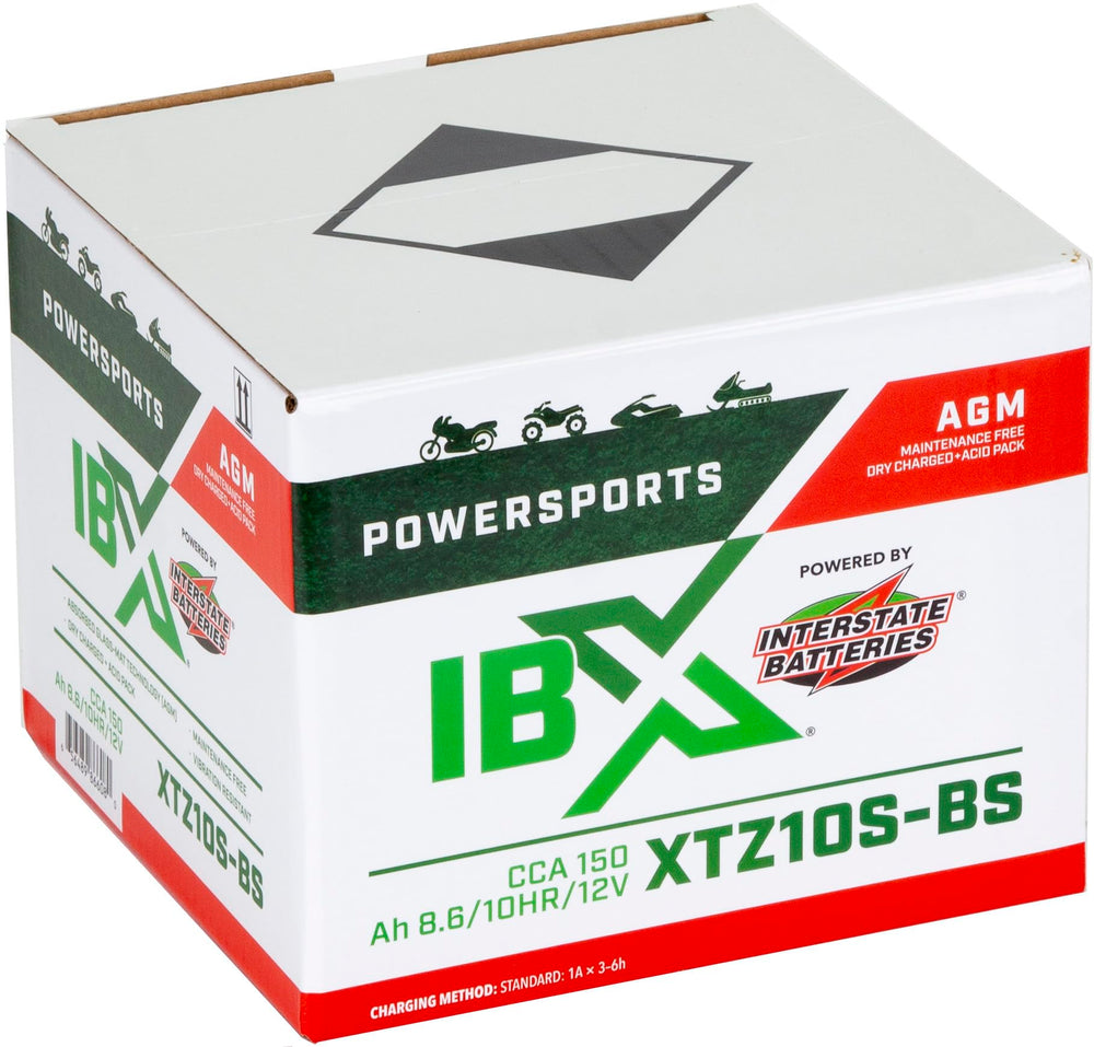 Interstate YTZ10S-BS AGM replacement supports BMW Honda Kawasaki Yamaha with vibration resistance.