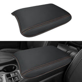 INTGET center console cover for Honda Pilot with orange stitches protects the armrest from spills and scuffs