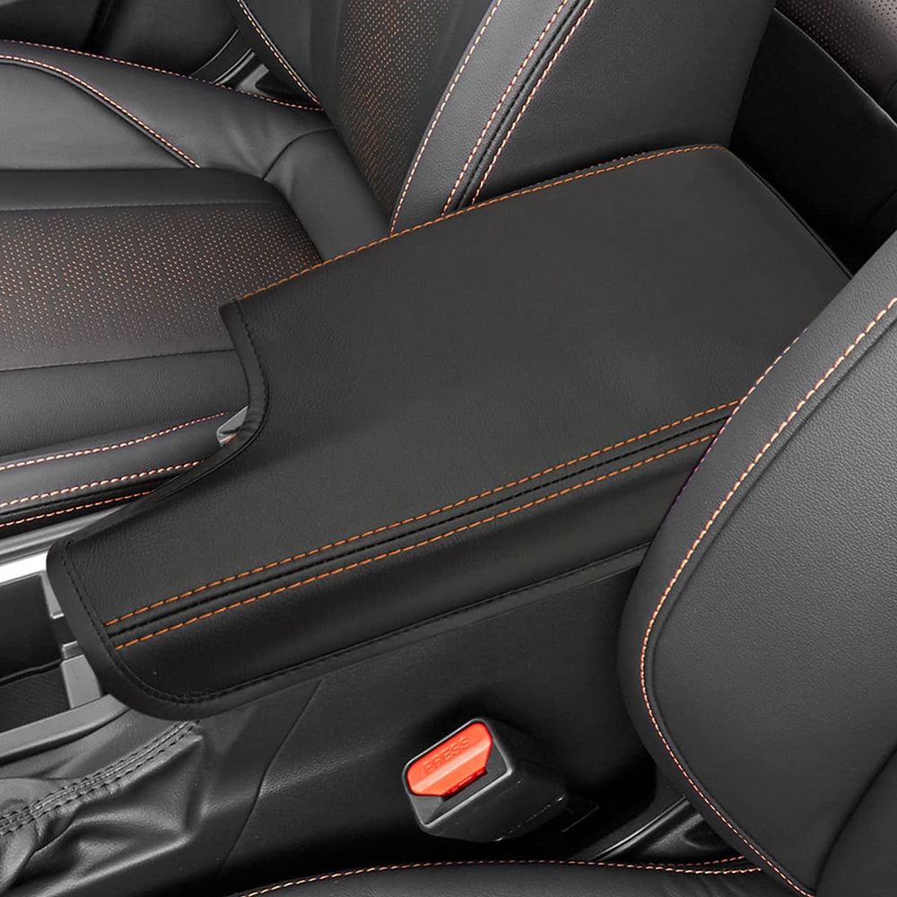 INTGET Center console leather cover for Subaru keeps elbows comfortable.