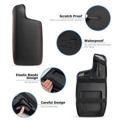 INTGET Orange-stitch armrest cover enhances interior style while protecting the lid.