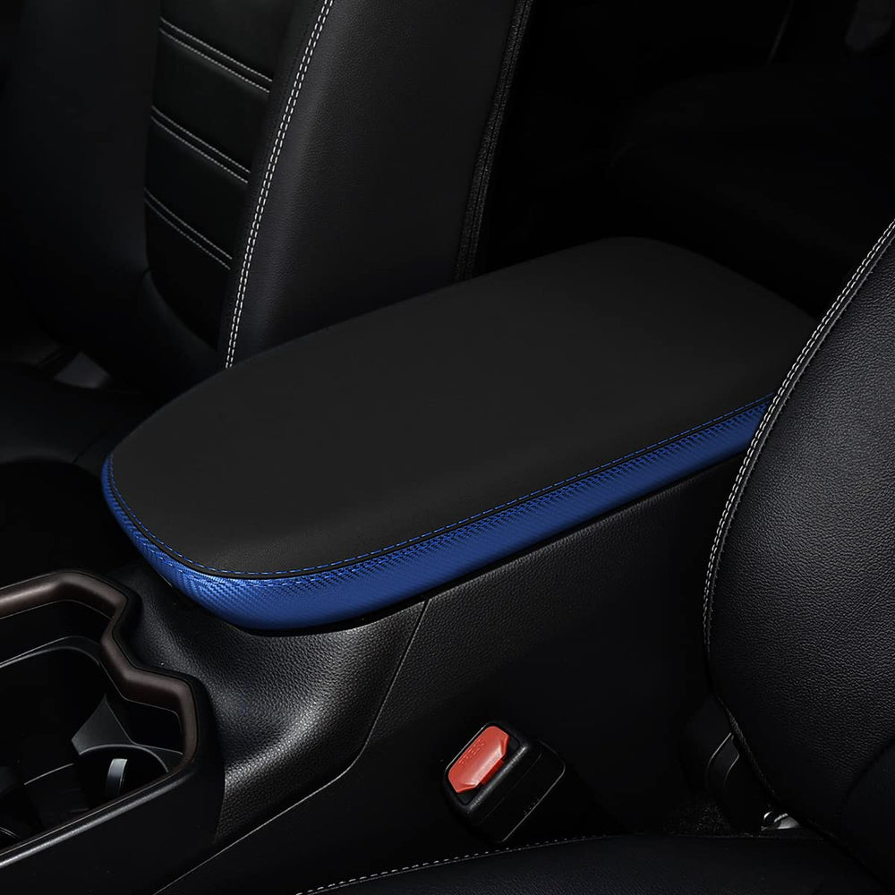 INTGET RAV4 center console cover close-up texture and snug fit that protects surfaces.