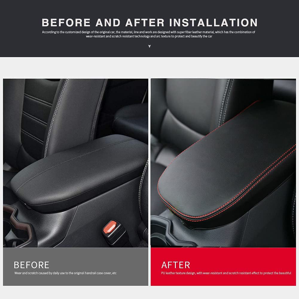 INTGET leather armrest cover for RAV4 adds a premium, durable look.