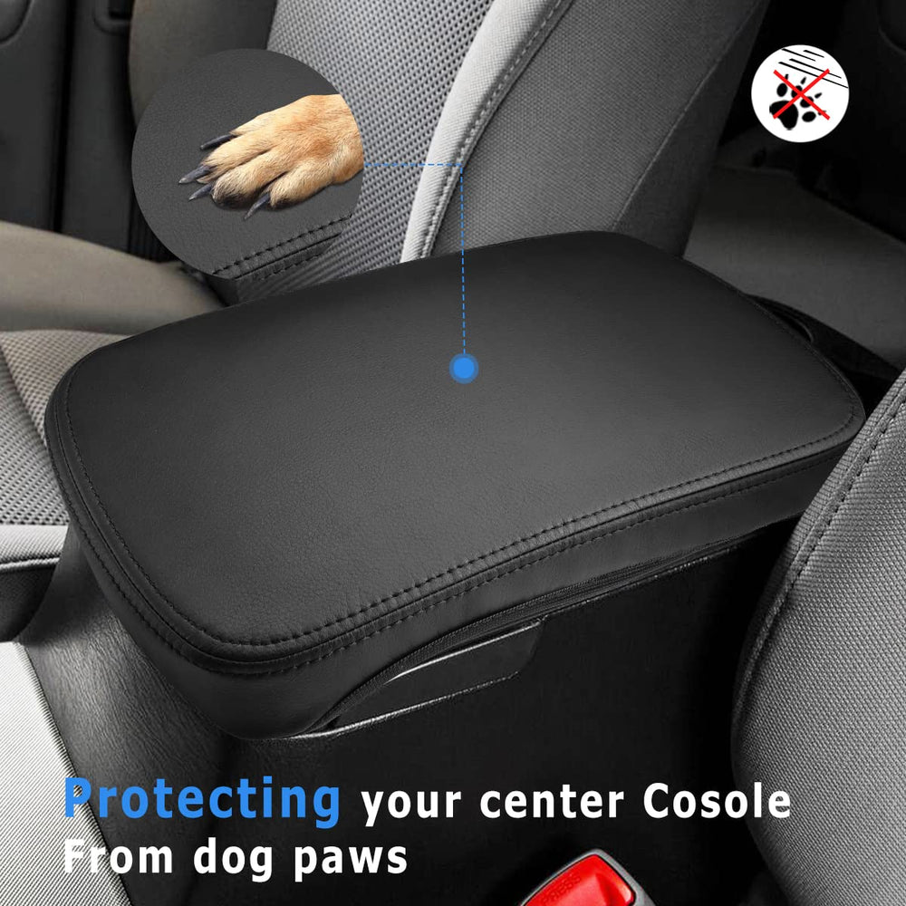 INTGET leather armrest cover for Tacoma offers soft, durable protection.