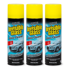 Invisible Glass foam deep-cleaning action lifts road grime from car windows.