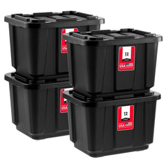 IRIS USA 12-gallon storage bins with lids stack securely for easy organization