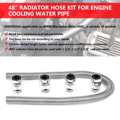 iRKY universal radiator hose kit with chrome caps for a polished finish