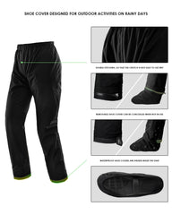 IRON JIA'S rain suit high-visibility reflective strips keep riders seen at night