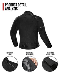IRON JIA'S reflective strips enhance night visibility for safer rides.