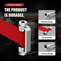 ISDOHS 3529D dual-drive wrench with 3/8 and 1/2 inch interfaces for versatile leverage.