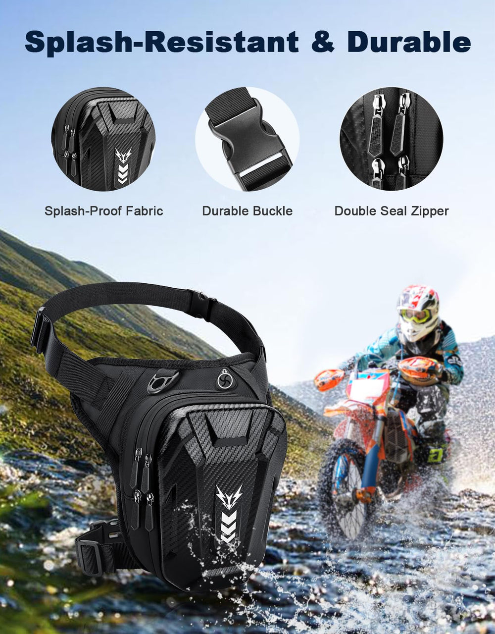 ISEYOU thigh bag adjustable straps ensure a secure, comfortable fit