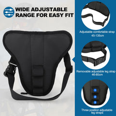 ISEYOU thigh bag's water-resistant shell protects items in light rain.