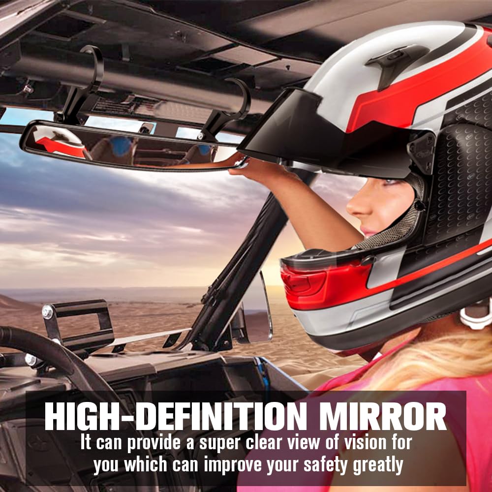 ISSYAUTO UTV center mirror offers wide vision to reduce blind spots
