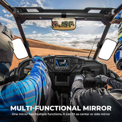 ISSYAUTO UTV mirror features a 360-degree pivot ball for flexible viewing angles.