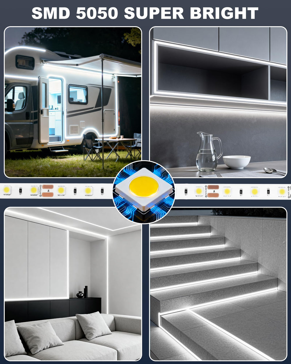 ISUERFY daylight white RV ambient light for clear nighttime visibility
