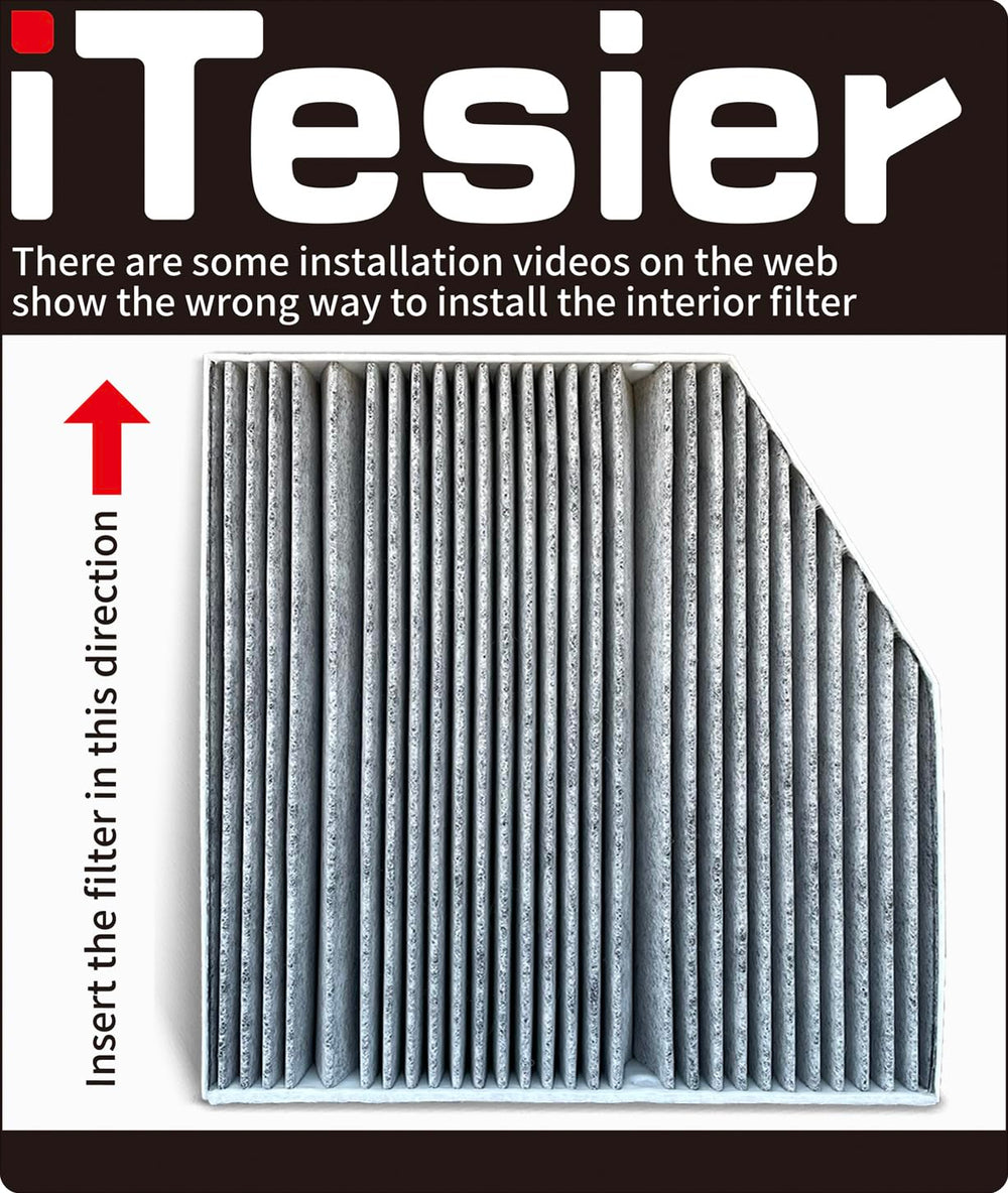 ITESIER cabin air filter E-Class close-up pleats detail