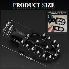 IUVWISN foot pegs top view showing 17 anti-skid pegs for secure grip.
