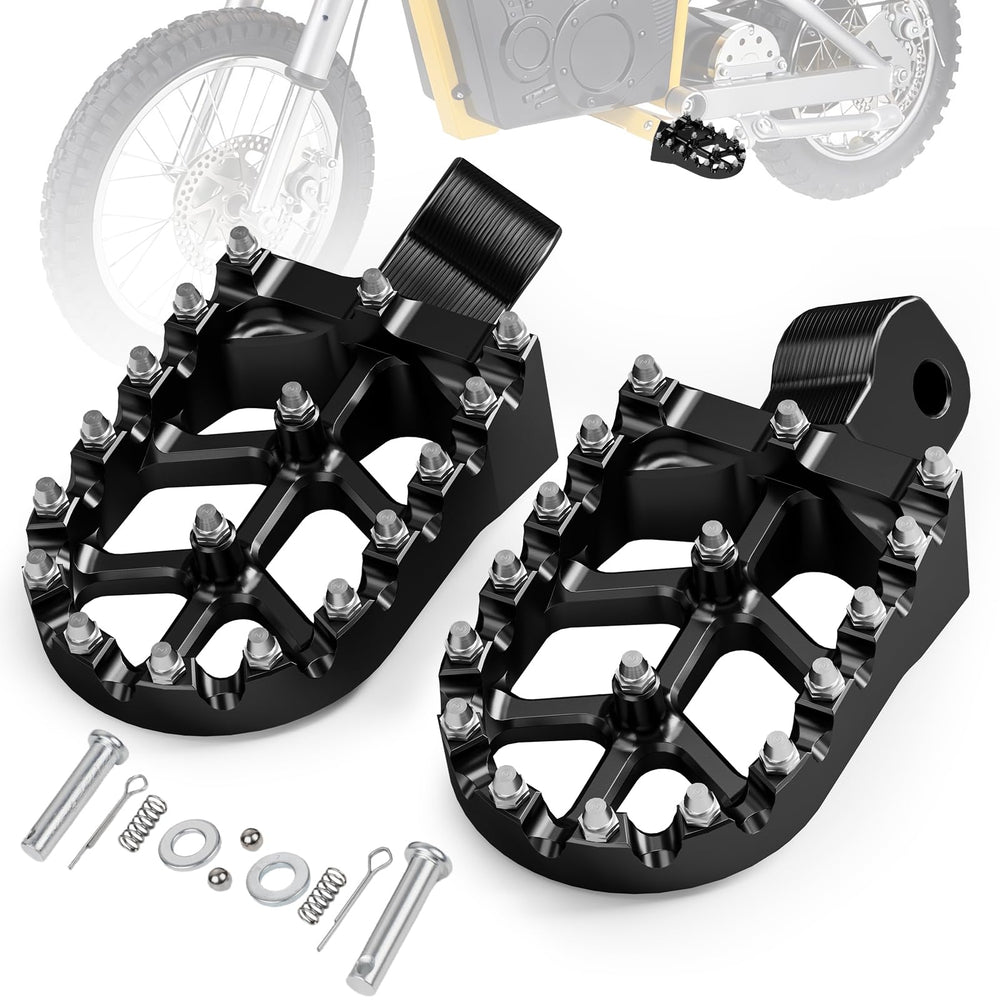 IUVWISN dirt bike foot pegs fit MX650 and MX500 for secure mounting on rugged trails.
