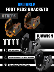IUVWISN anodized surface foot pegs bracket with bright, durable finish.
