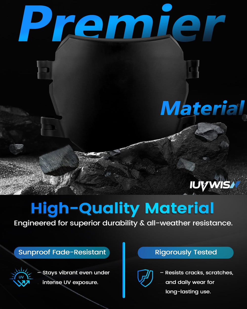 Durable PP material of IUVWISN front plate resists weather and wear.
